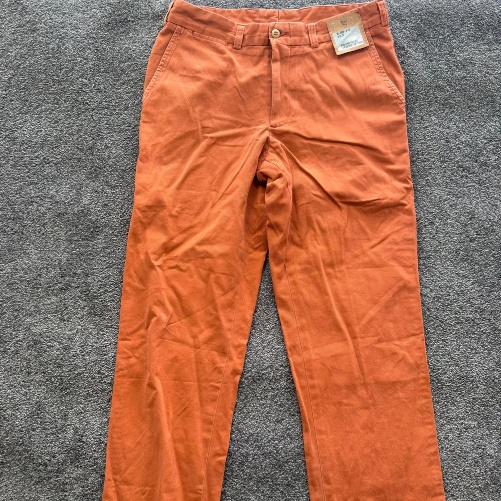 Bills Khakis M3 Brick 60 Min Twill Pant Orange Trim Fit Mens 33 Raw Hem USA